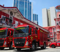 Batalhão e viaturas do Corpo de Bombeiros do Rio de Janeiro (Foto: CBMERJ)